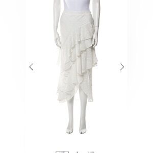 Misa Los Angeles Asymmetrical White Skirt
